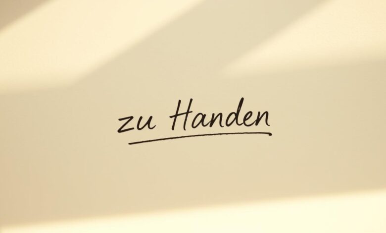 Abkürzung „zu Händen“ - Erklärung