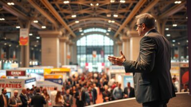 Sich als Unternehmer auf einer Messe präsentieren