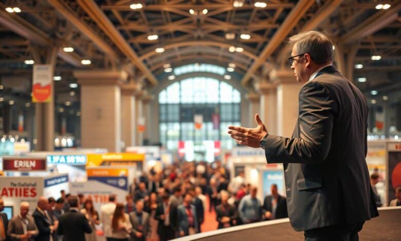 Sich als Unternehmer auf einer Messe präsentieren