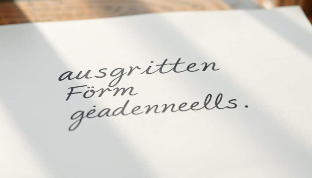 ausgeschriebene Form gegebenenfalls